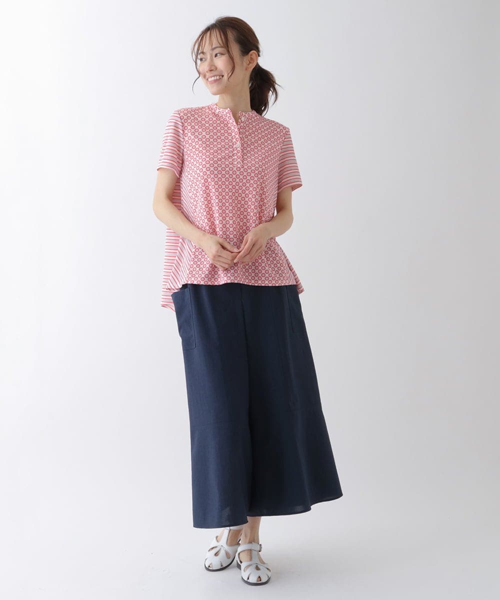 RBLHS26260 HIROKO BIS(ヒロコ ビス) 【洗濯機で洗える】リネンライクボリュームワイドパンツ グリーン