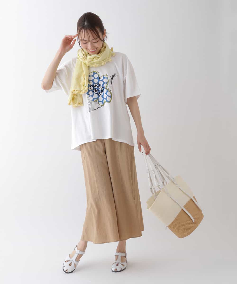 RBLHS26260 HIROKO BIS(ヒロコ ビス) 【洗濯機で洗える】リネンライクボリュームワイドパンツ グリーン