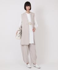 RBLHV02230 HIROKO BIS(ヒロコ ビス) リネンライクコクーンシルエットパンツ /洗える ベージュ