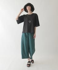 RBLIB12230 HIROKO BIS(ヒロコ ビス) リネンライクストレッチ八分丈パンツ /洗える ネイビー
