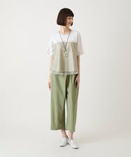 RBLIE21230 HIROKO BIS(ヒロコ ビス) 【接触冷感/UVカット/遮熱性】ソフトタイプライタータックテーパードパンツ /洗濯機で洗える ブラウン