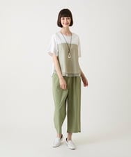 RBLIE21230 HIROKO BIS(ヒロコ ビス) 【接触冷感/UVカット/遮熱性】ソフトタイプライタータックテーパードパンツ /洗濯機で洗える ブラウン