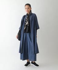 RBLJB04230 HIROKO BIS(ヒロコ ビス) ステッチポイントワイドプルオンパンツ ネイビー