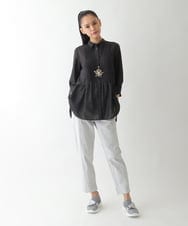 RBLJB55190 HIROKO BIS(ヒロコ ビス) アブストラクトデザインチェックパンツ ネイビー