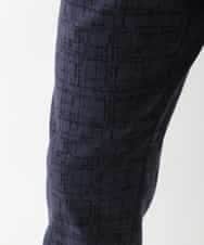 RBLJB55190 HIROKO BIS(ヒロコ ビス) アブストラクトデザインチェックパンツ ネイビー