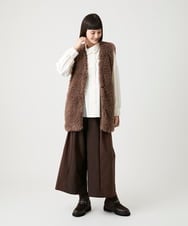 RBLLE01180 HIROKO BIS(ヒロコ ビス) タフタジョイント切り替えデザインパンツ /洗濯機で洗える ブラウン
