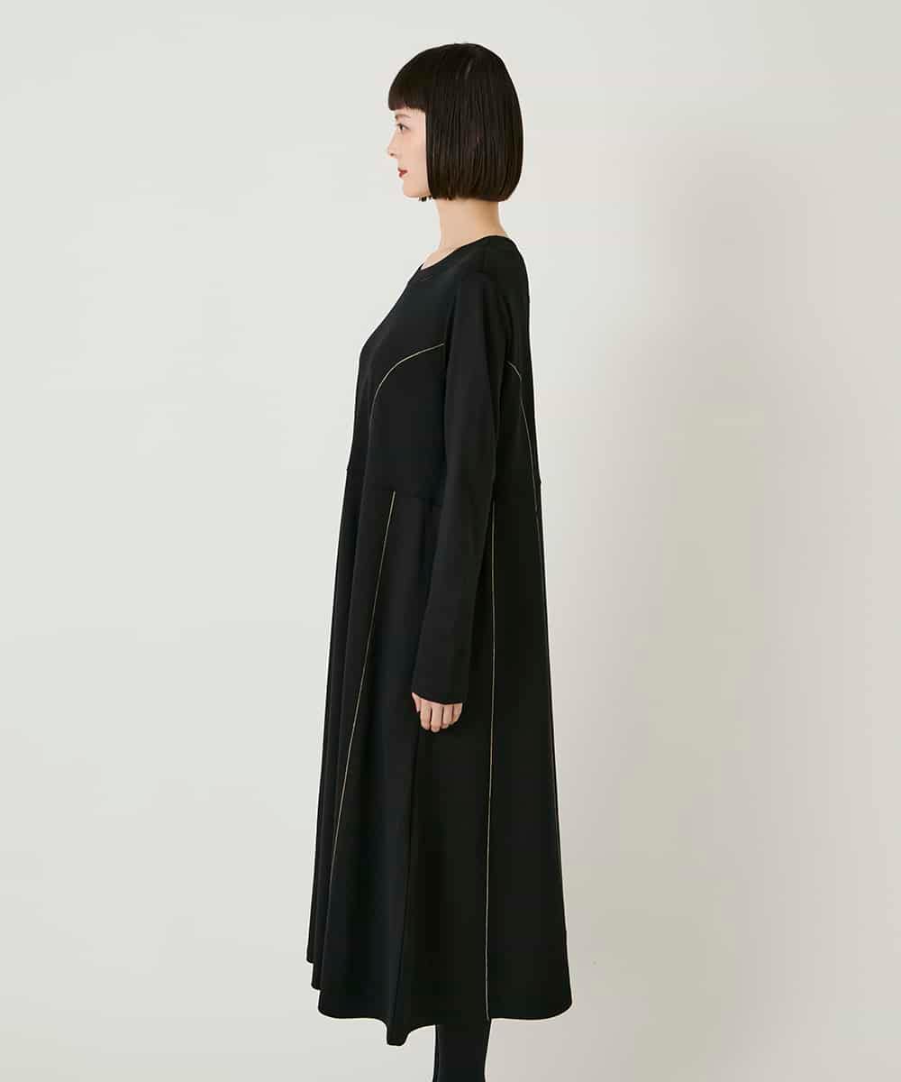 RBPAE42490 HIROKO BIS(ヒロコ ビス) ラインアクセント切り替えデザインポンチワンピース ブラック