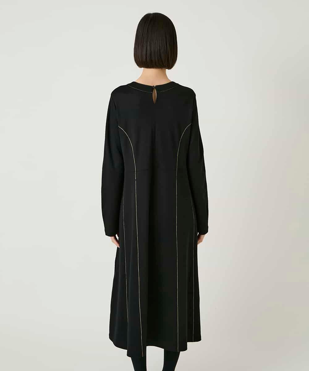 RBPAE42490 HIROKO BIS(ヒロコ ビス) ラインアクセント切り替えデザインポンチワンピース ブラック