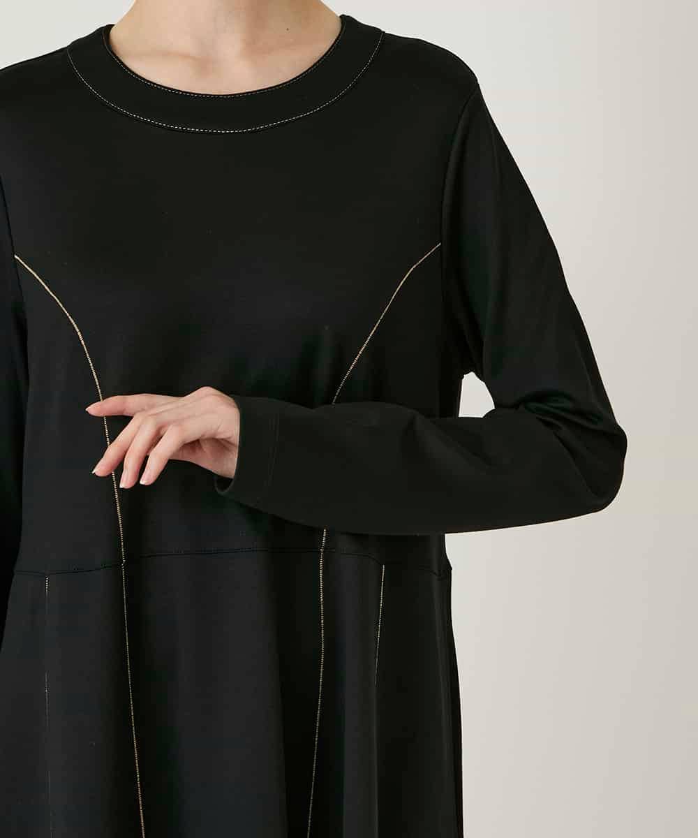 RBPAE42490 HIROKO BIS(ヒロコ ビス) ラインアクセント切り替えデザインポンチワンピース ブラック