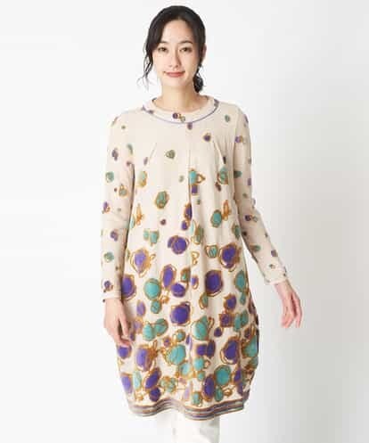 RBPAT23390 HIROKO BIS フラワー柄コクーンシルエットワンピース