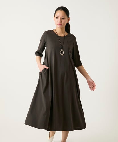 RBPFD37360 HIROKO BIS 切り替えフレアジャージーワンピース