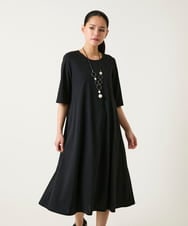 RBPFD37360 HIROKO BIS(ヒロコ ビス) 切り替えフレアジャージーワンピース /洗濯機で洗える ブラック