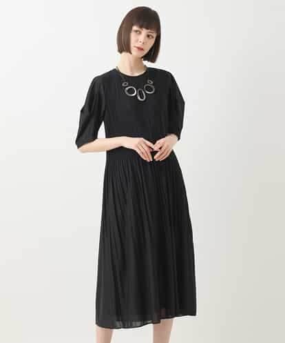 RBPGA02390 HIROKO BIS 【接触冷感】ランダムプリーツドレスワンピース /洗える