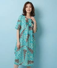 RBPGA12330 HIROKO BIS(ヒロコ ビス) デザインコクーンワンピース /洗濯機で洗える ライトブルー