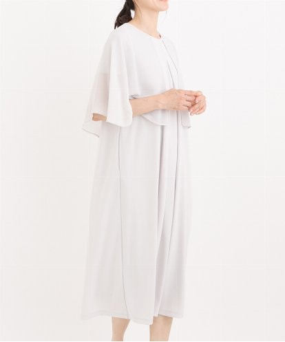 RBPIT22290 HIROKO BIS 【洗える】シフォンケープジョイントワンピース