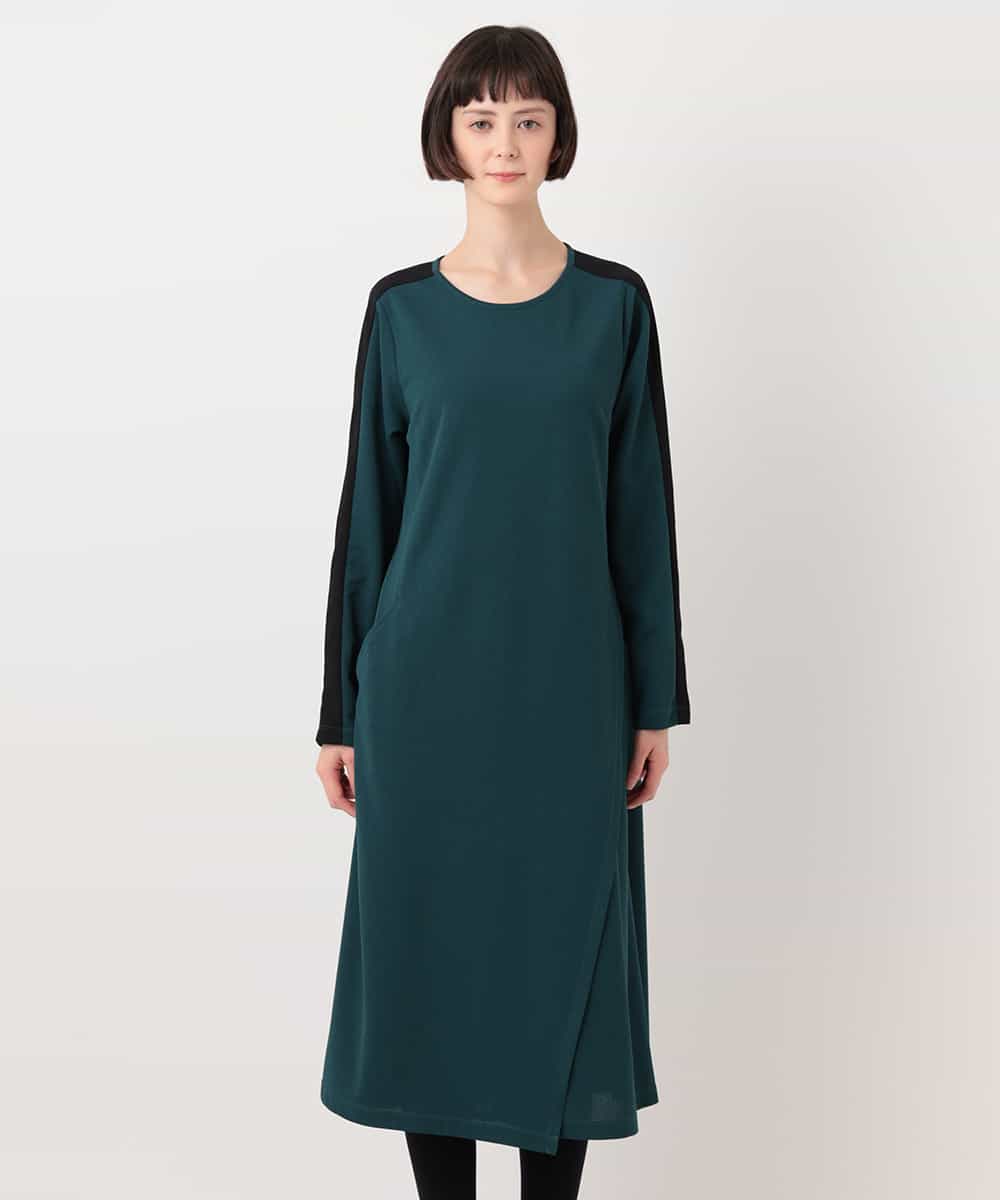 RBPLT52360 HIROKO BIS(ヒロコ ビス) ラップスリットジャージワンピース グリーン