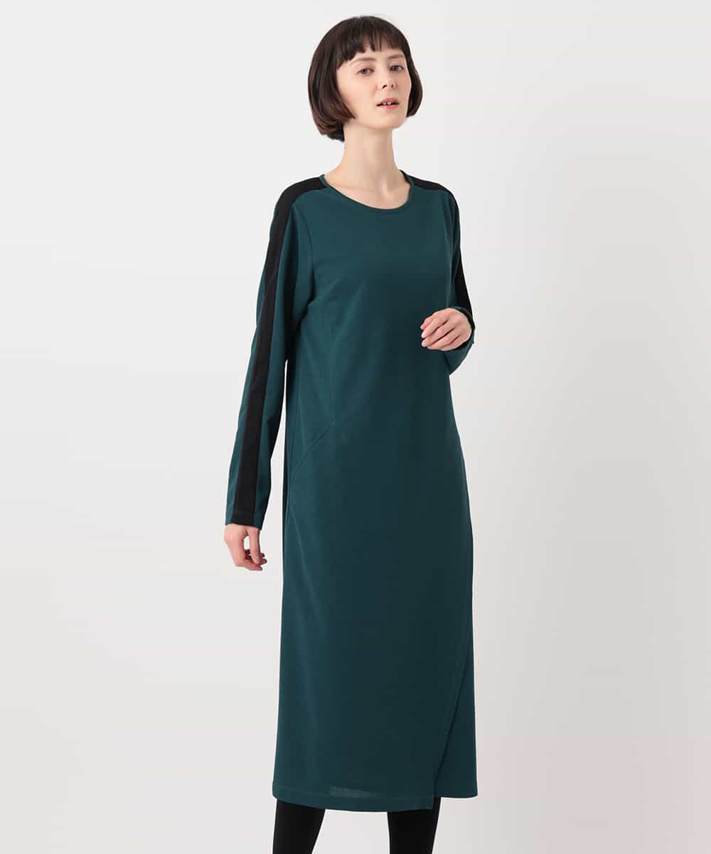 RBPLT52360 HIROKO BIS(ヒロコ ビス) ラップスリットジャージワンピース ベージュ