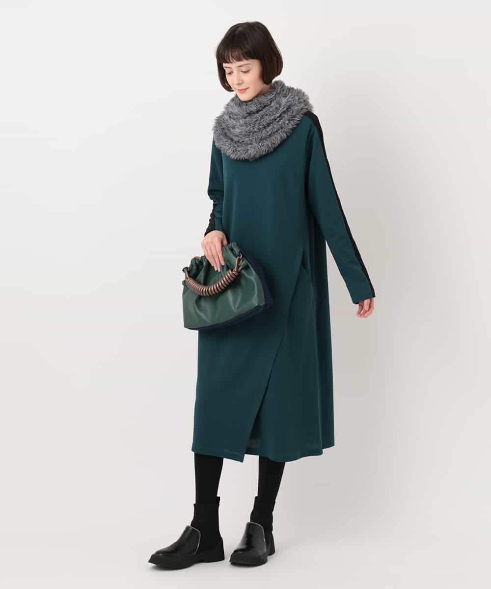 RBPLT52360 HIROKO BIS(ヒロコ ビス) ラップスリットジャージワンピース ベージュ