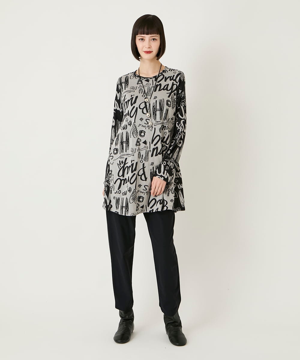 RBQAE30190 HIROKO BIS(ヒロコ ビス) 裏起毛ジョガープルオンパンツ /洗える グレー