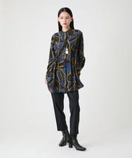 RBQAG60190 HIROKO BIS(ヒロコ ビス) 裏起毛ストレッチベーシックパンツ ネイビー
