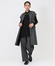 RBQAW22360 HIROKO BIS(ヒロコ ビス) 千鳥ジャカードワイドパンツ ブラック