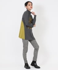 RBQAW58210 HIROKO BIS(ヒロコ ビス) 3DリアルツイードチェックPT裏起毛パンツ /洗濯機で洗える ブラック