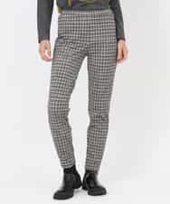 RBQAW58210 HIROKO BIS(ヒロコ ビス) 3DリアルツイードチェックPT裏起毛パンツ /洗濯機で洗える ブラック