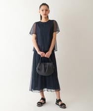 RBQFB32290 HIROKO BIS(ヒロコ ビス) マジョリカプリーツスカート /洗える ネイビー