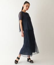 RBQFB32290 HIROKO BIS(ヒロコ ビス) マジョリカプリーツスカート /洗える ネイビー