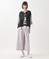 RBQHB42260 HIROKO BIS(ヒロコ ビス) デニムプリントストレッチガウチョパンツ /洗濯機で洗える ライトグレー