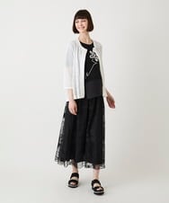 RBQIE22360 HIROKO BIS(ヒロコ ビス) エンブロイダリーチュールスカート /洗える ブラック