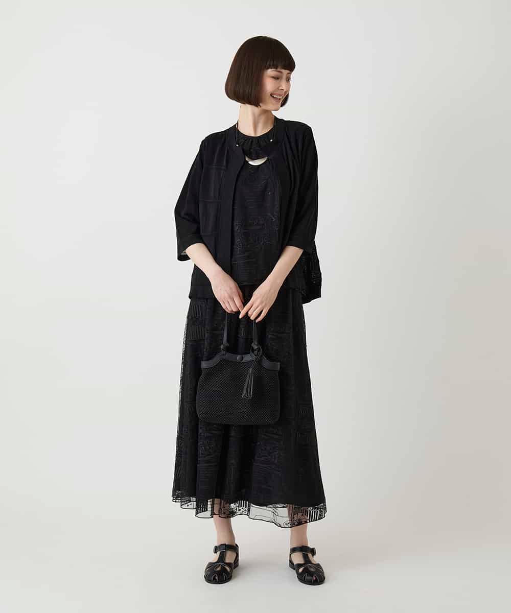 RBQIE22360 HIROKO BIS(ヒロコ ビス) エンブロイダリーチュールスカート ブラック