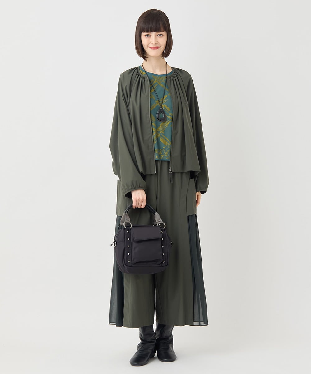RBQLB27330 HIROKO BIS(ヒロコ ビス) ナイロンフレアパンツ カーキ