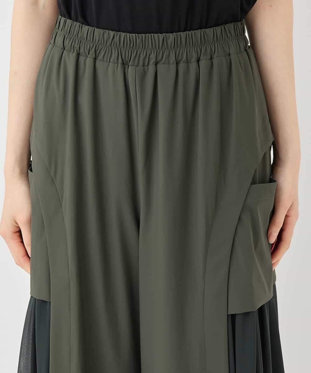 RBQLB27330 HIROKO BIS(ヒロコ ビス) ナイロンフレアパンツ カーキ