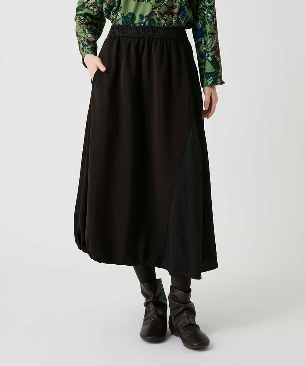 RBQLE11330 HIROKO BIS(ヒロコ ビス) 異素材コンビアシンメトリースカート ブラウン