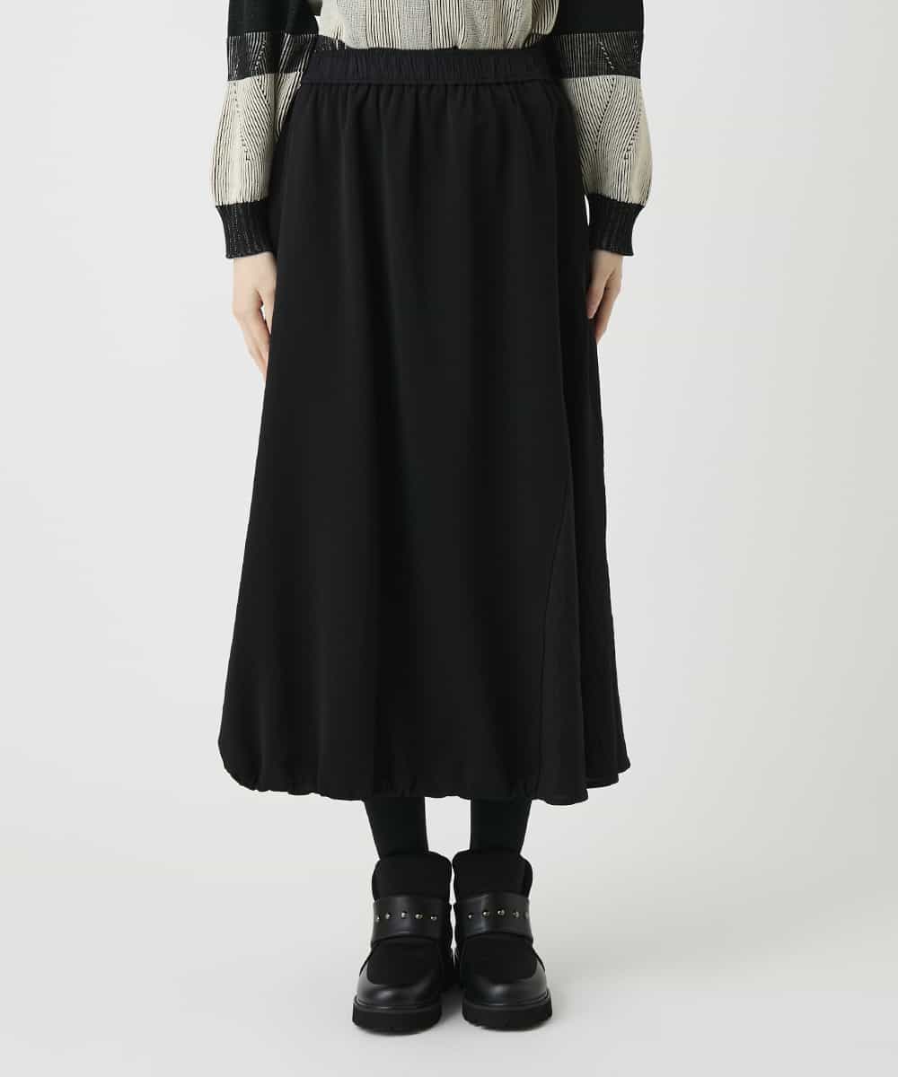 RBQLE11330 HIROKO BIS(ヒロコ ビス) 異素材コンビアシンメトリースカート ブラック