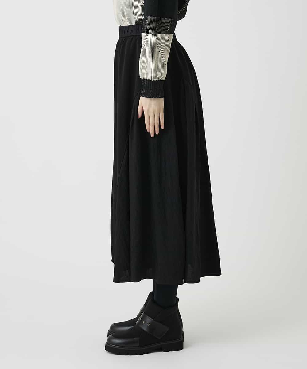 RBQLE11330 HIROKO BIS(ヒロコ ビス) 異素材コンビアシンメトリースカート ブラック