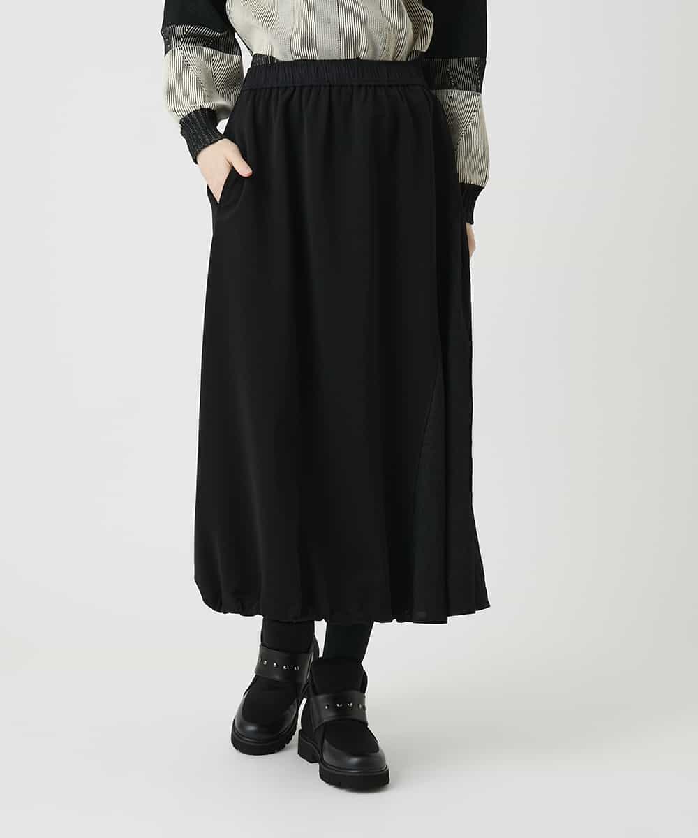 RBQLE11330 HIROKO BIS(ヒロコ ビス) 異素材コンビアシンメトリースカート ブラック