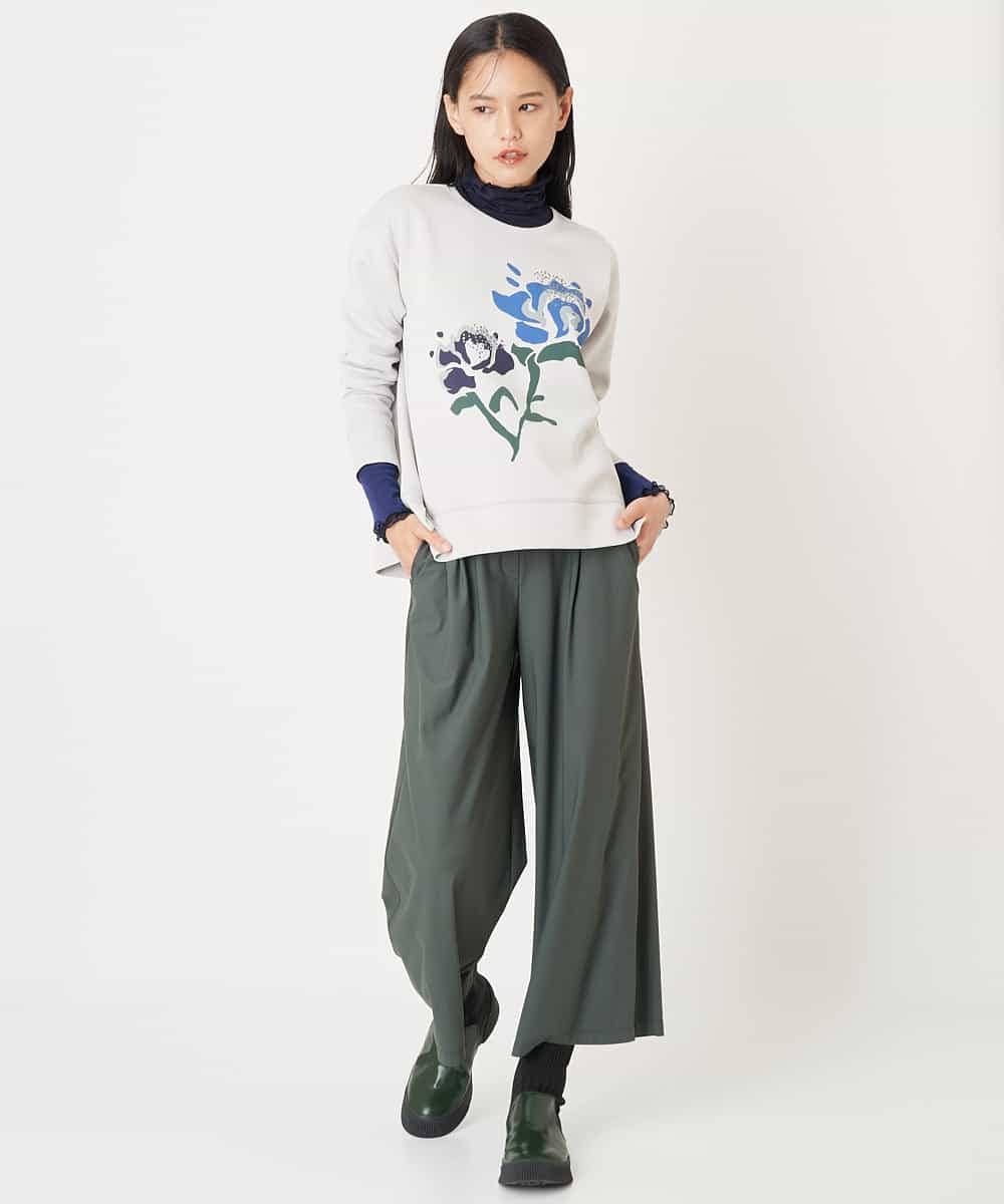 RBQLS10230 HIROKO BIS(ヒロコ ビス) 【洗える】トリコットセミワイドシルエットパンツ ベージュ