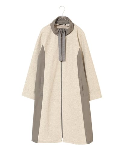 RBTAD26360 HIROKO BIS 異素材スタンドカラーロングコート /洗える