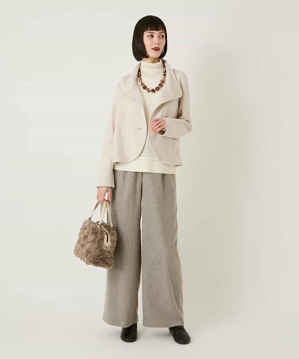 RBTAF01360 HIROKO BIS(ヒロコ ビス) 【先行予約】スムースウールコンパクトジャケット アイボリー