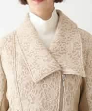 RBTAX10430 HIROKO BIS(ヒロコ ビス) 【洗える】レースボンディングライダース風ジャケット ベージュ