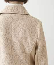 RBTAX10430 HIROKO BIS(ヒロコ ビス) 【洗える】レースボンディングライダース風ジャケット ベージュ