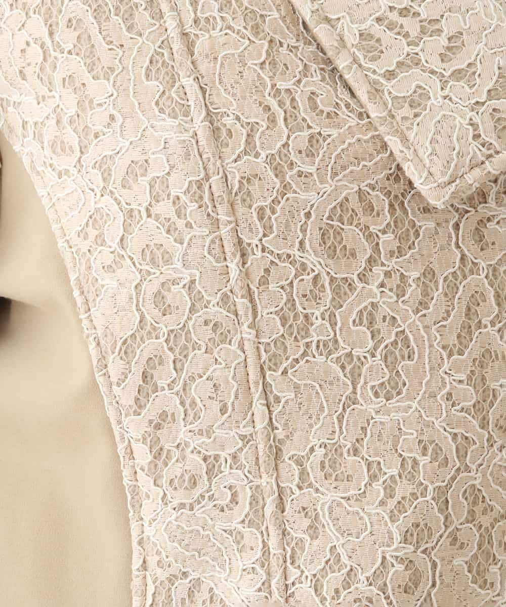 RBTAX10430 HIROKO BIS(ヒロコ ビス) 【洗える】レースボンディングライダース風ジャケット ベージュ