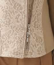 RBTAX10430 HIROKO BIS(ヒロコ ビス) 【洗える】レースボンディングライダース風ジャケット ベージュ