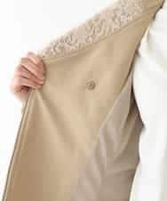 RBTAX10430 HIROKO BIS(ヒロコ ビス) 【洗える】レースボンディングライダース風ジャケット ベージュ