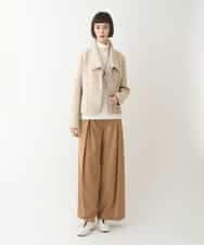 RBTAX10430 HIROKO BIS(ヒロコ ビス) 【洗える】レースボンディングライダース風ジャケット ベージュ