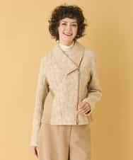 RBTAX10430 HIROKO BIS(ヒロコ ビス) 【洗える】レースボンディングライダース風ジャケット ベージュ