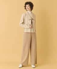 RBTAX10430 HIROKO BIS(ヒロコ ビス) 【洗える】レースボンディングライダース風ジャケット ベージュ