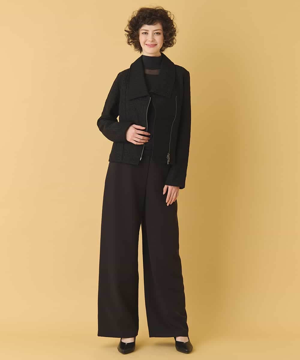 RBTAX10430 HIROKO BIS(ヒロコ ビス) 【洗える】レースボンディングライダース風ジャケット ベージュ